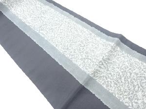 リサイクル　手織り紬縞に抽象模様リバーシブル全通袋帯